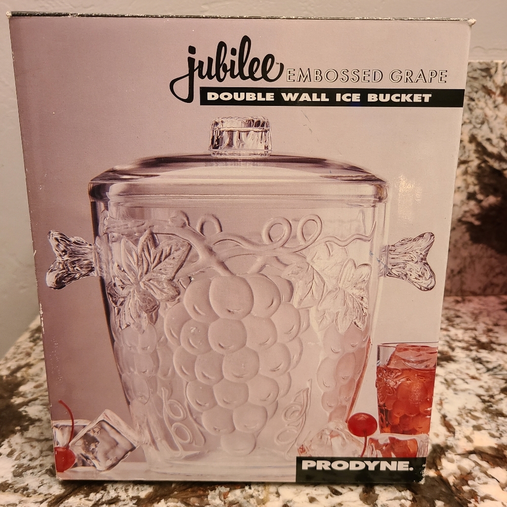 Prodyne Double Wall Ice Bucket with Embossed Grape Design